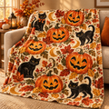 Vintage Pumpkin Patch Halloween Velveteen Plush Blanket