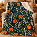 Skeleton Boogie Halloween Fleece Blanket