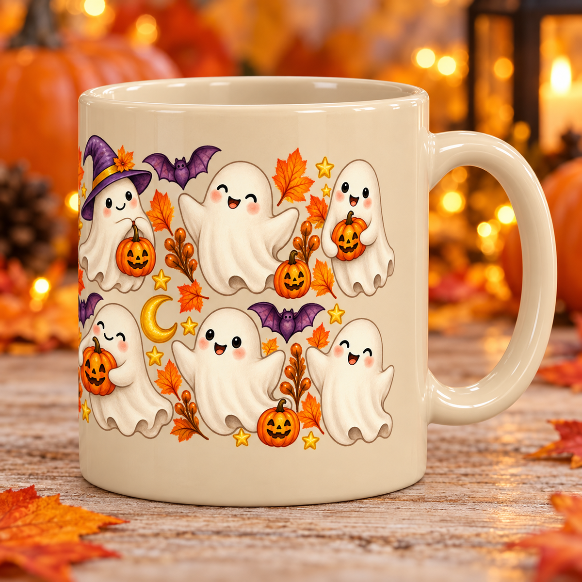 Friendly Ghosts Halloween Mug — 11 oz