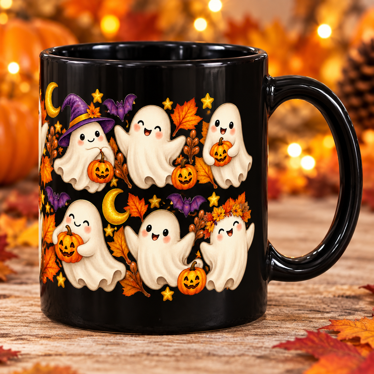 Friendly Ghosts Halloween Mug — 11 oz