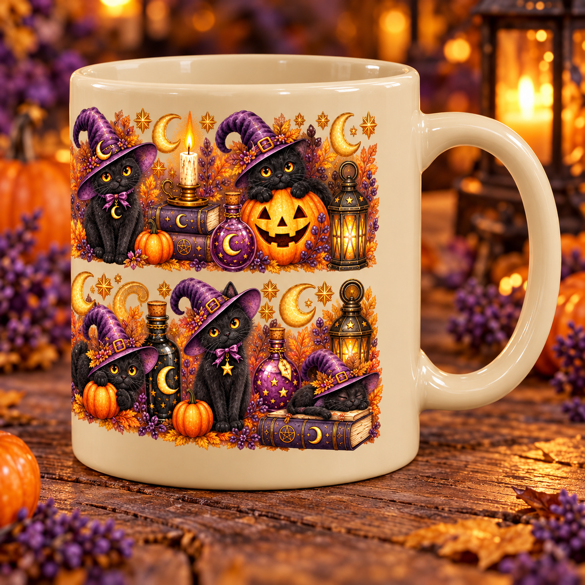 Witchy Whiskers Halloween Mug — 11 oz