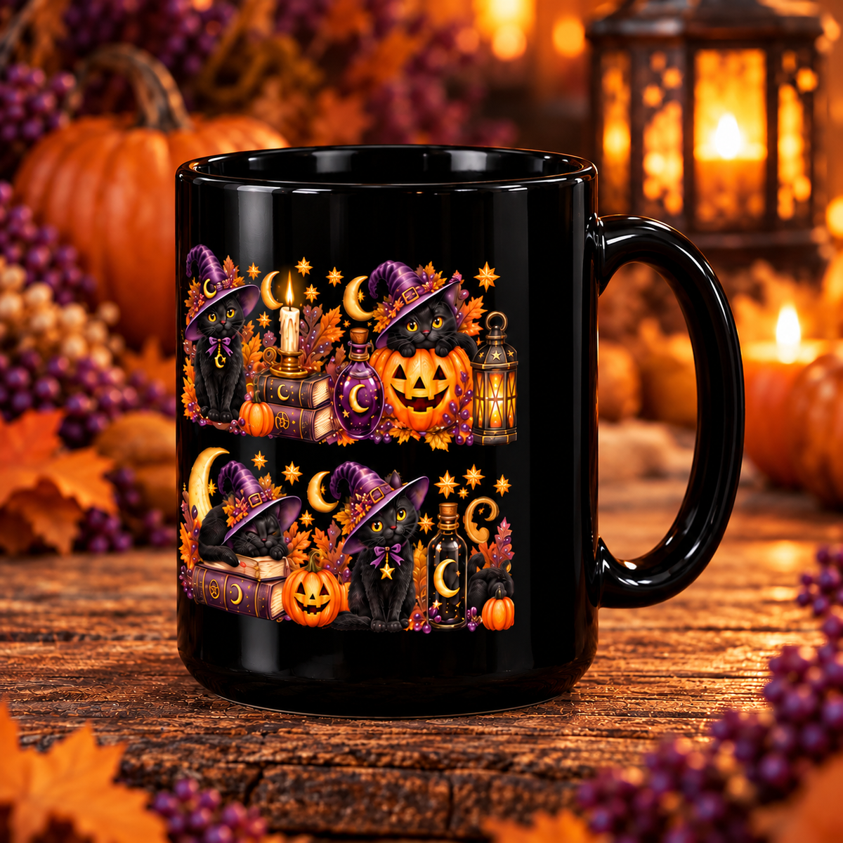 Witchy Whiskers Halloween Mug — 11 oz